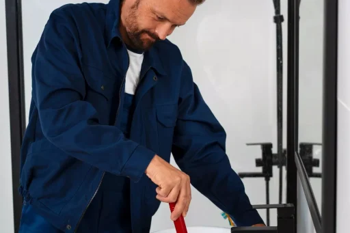 image o a man using a plunger